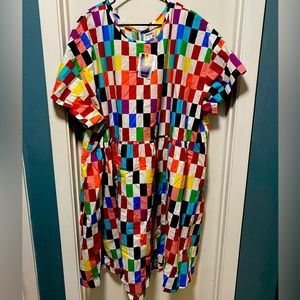 Rainbow checkered pride dress